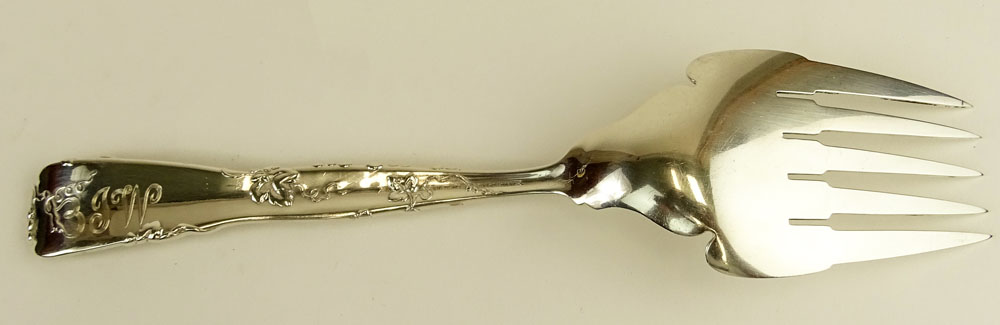 Antique Tiffany & Co Large  Sterling Silver Grape Vine Pattern Serving Fork.