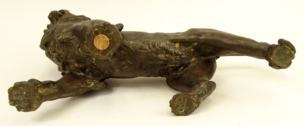 Japanese Meiji Period Bronze Lion.