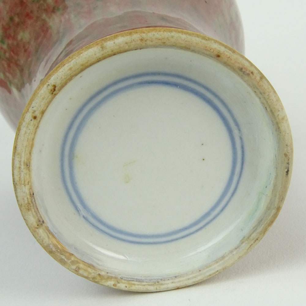 Chinese Peach Blossom Glazed Porcelain Vase.