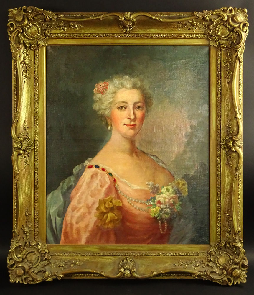 Antique Oil on Canvas "Portrait of a Woman" 