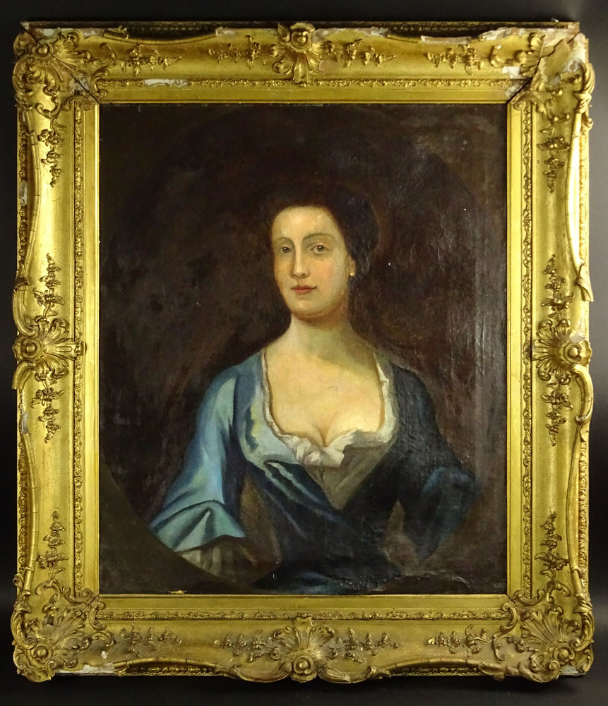 Antique Oil on Canvas "Portrait of a Woman"