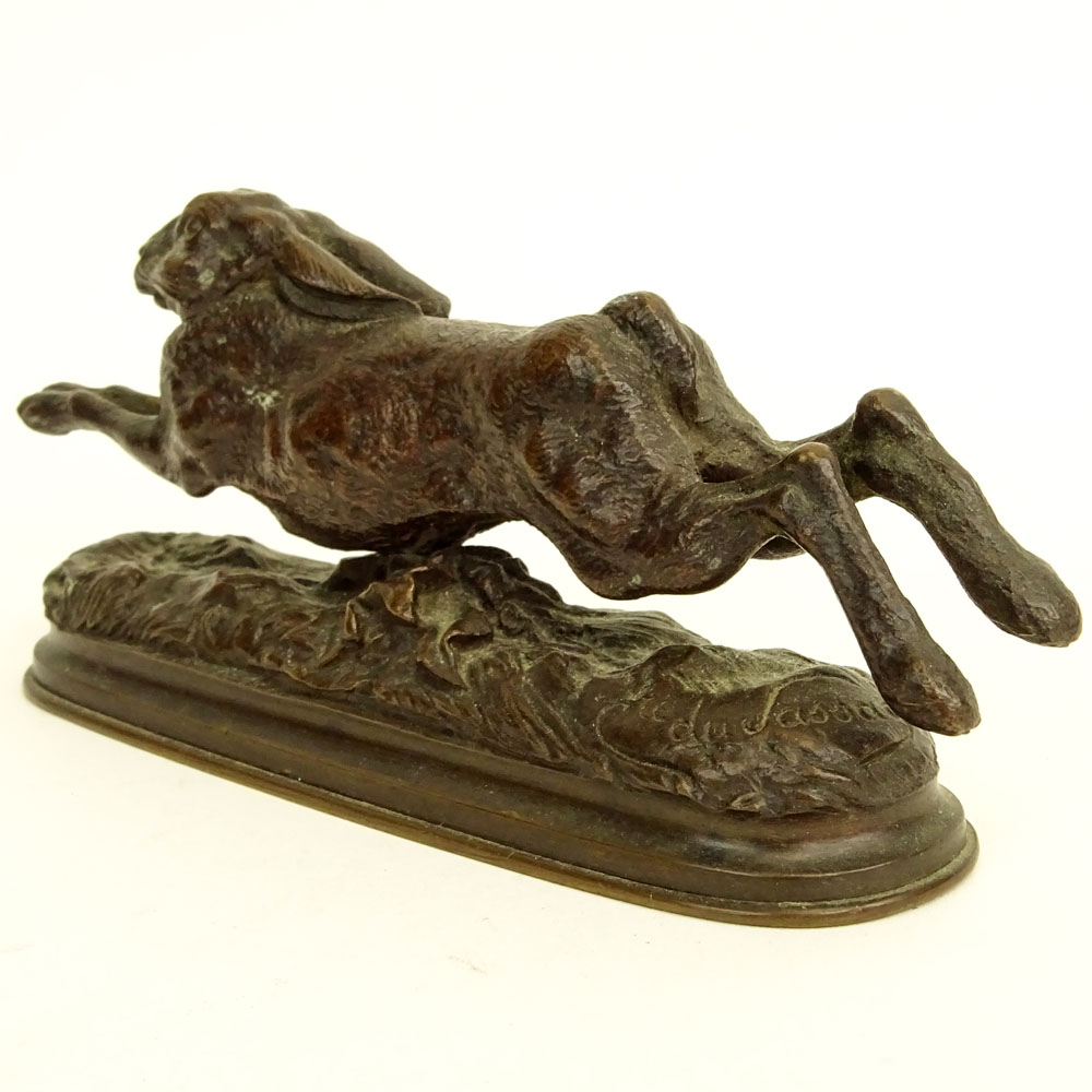 Arthur Marie Gabriel Comte du Passage, French (1838-1909) Bronze rabbit sculpture "Li