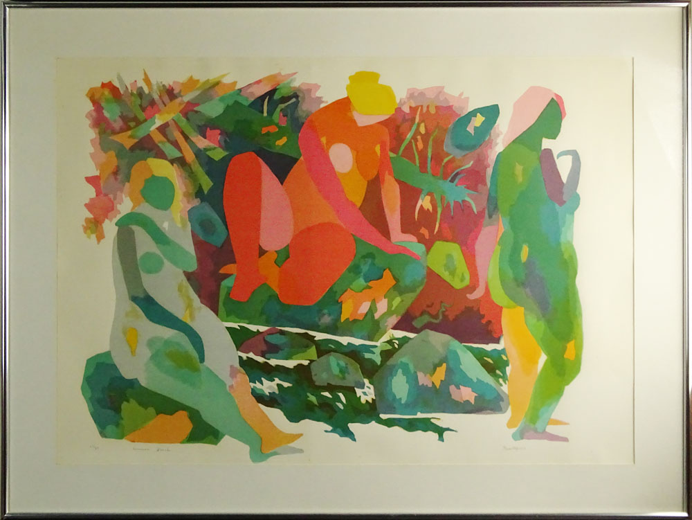 Gregorio Prestopino, American (1907-1984) Color Lithograph "Summer Brook". 