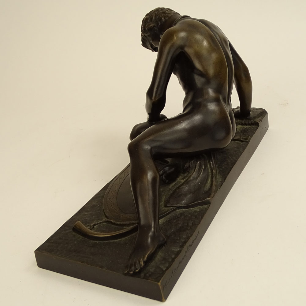 Hermann Gladenbeck, German (1827-1918) Bronze sculpture "Slave Warrior" 