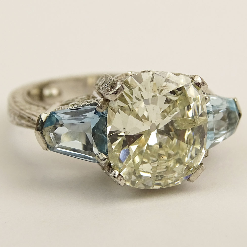 David S Diamonds 4.25 Carat Round Brilliant Cut Diamond and Platinum Engagement Ring.