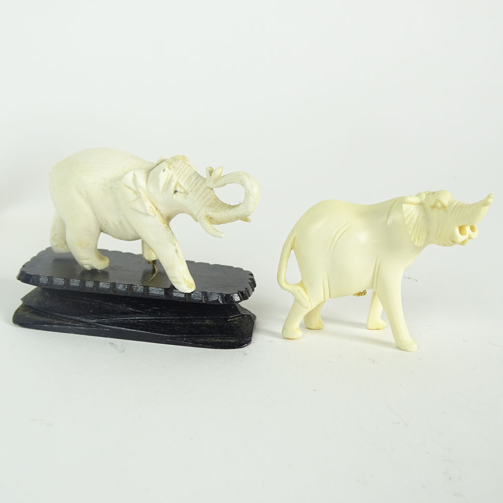 Miscellaneous Lot of 5 Miniature Ivory and Bone Animal Figures.