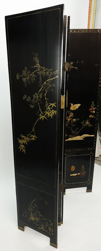 Vintage Mid-Century Chinese Four-Paneled Screen.