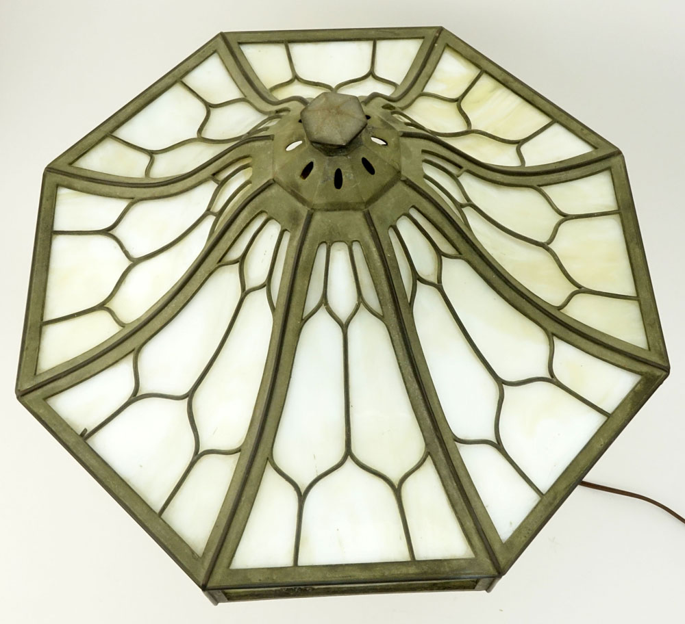 Bradley & Hubbard Arts and Crafts Lamp "Prairie" motif. 
