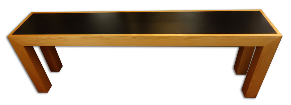 Contemporary Wood with Faux Leather Console Table