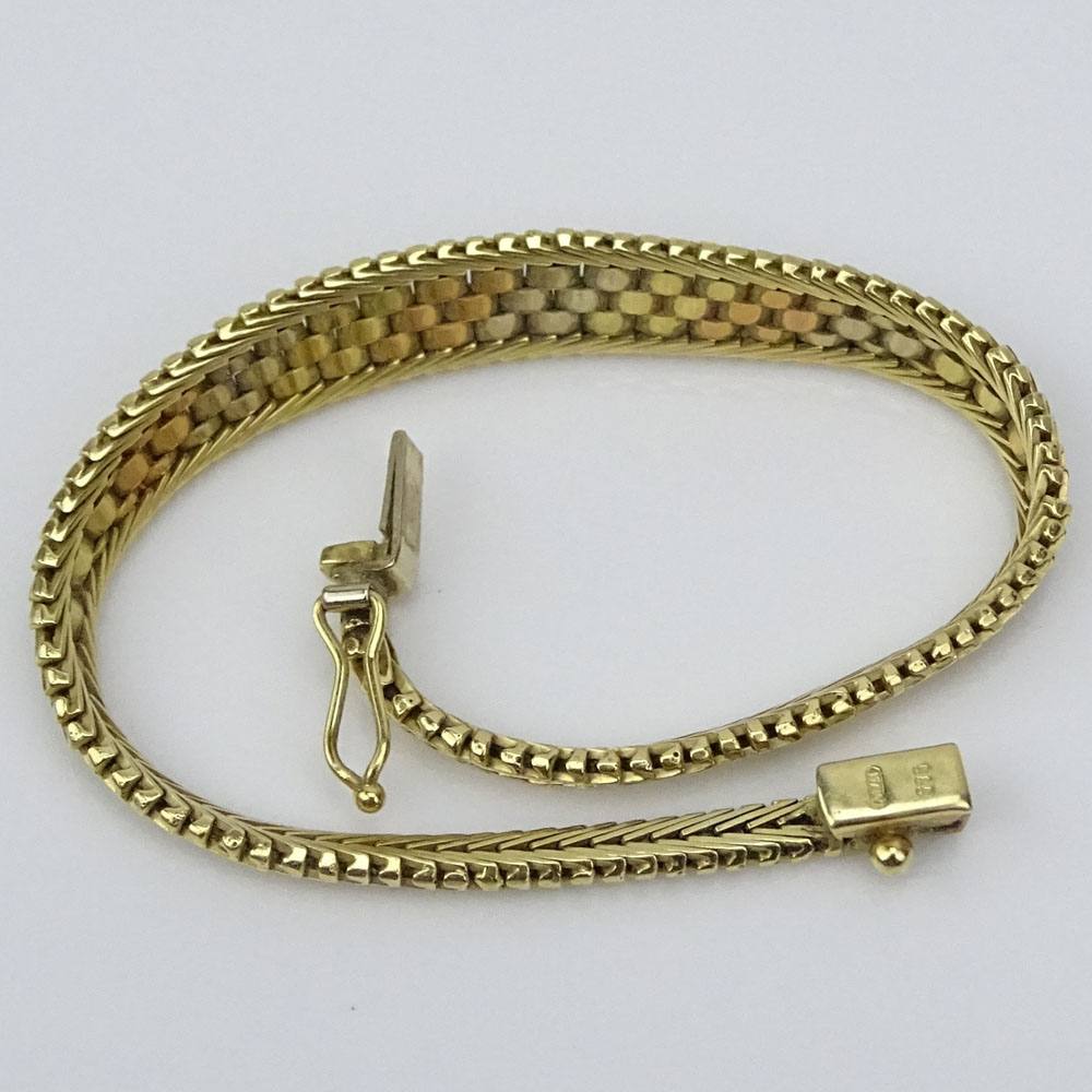 Vintage Italian 14 Karat Tri-Color Gold Bracelet
