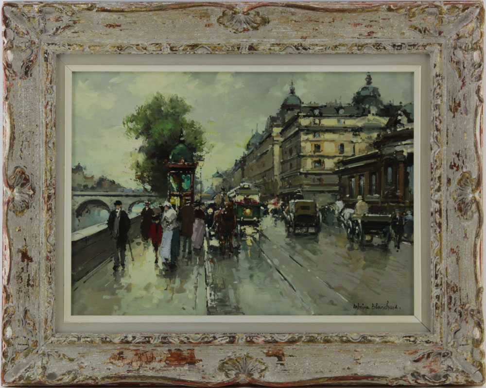 Antoine Blanchard, French (1910-1988) Oil on Canvas, Paris Street Scene