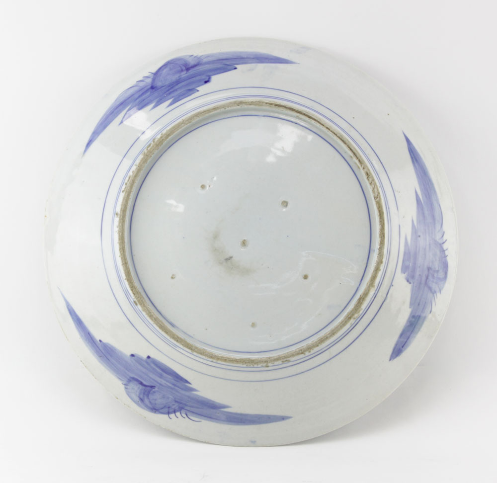 19th Century Japanese Arita Blue and White Porcelain Charger