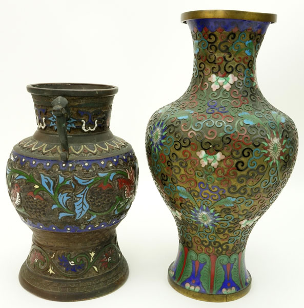 Two (2) Vintage Asian Cloisonne Vases