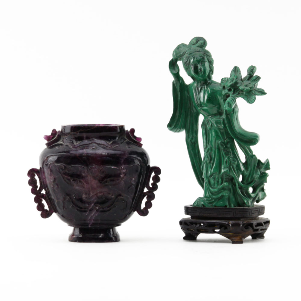 Grouping of Two (2) Chinese Carved Miniatures