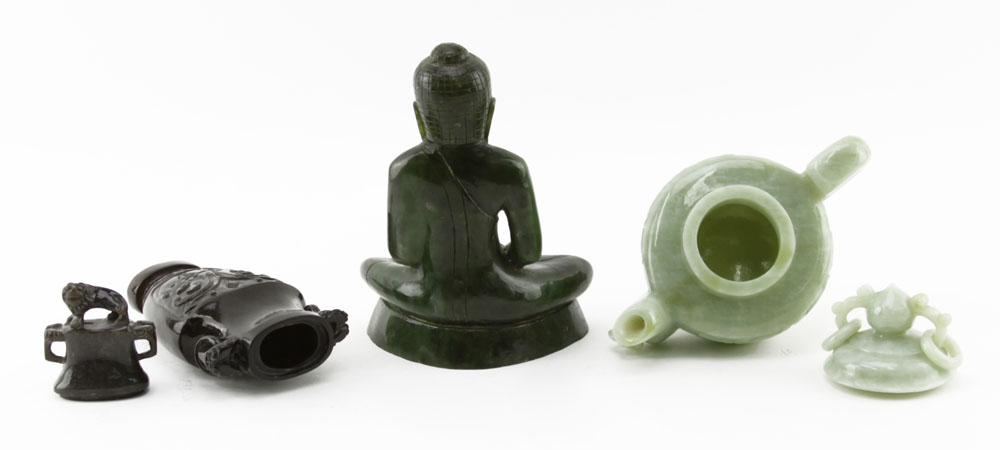 Grouping of Three (3) Chinese Jade Tabletop Items