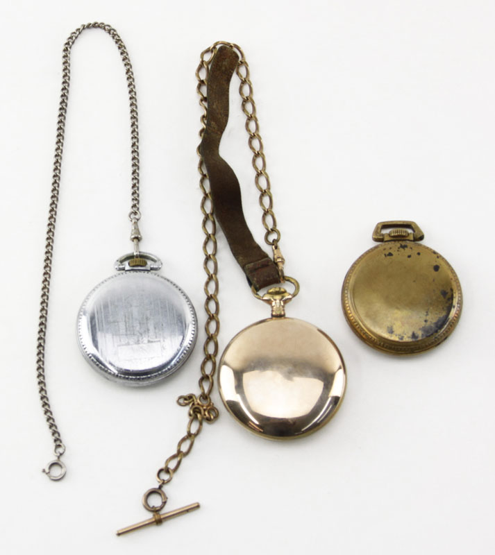 Grouping of Three (3) Antique Railroad Pocket Watches