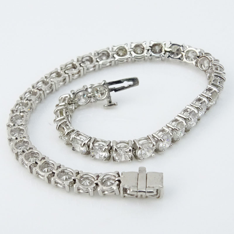 8.31 carat Round Brilliant Cut Diamond and Platinum Line Bracelet