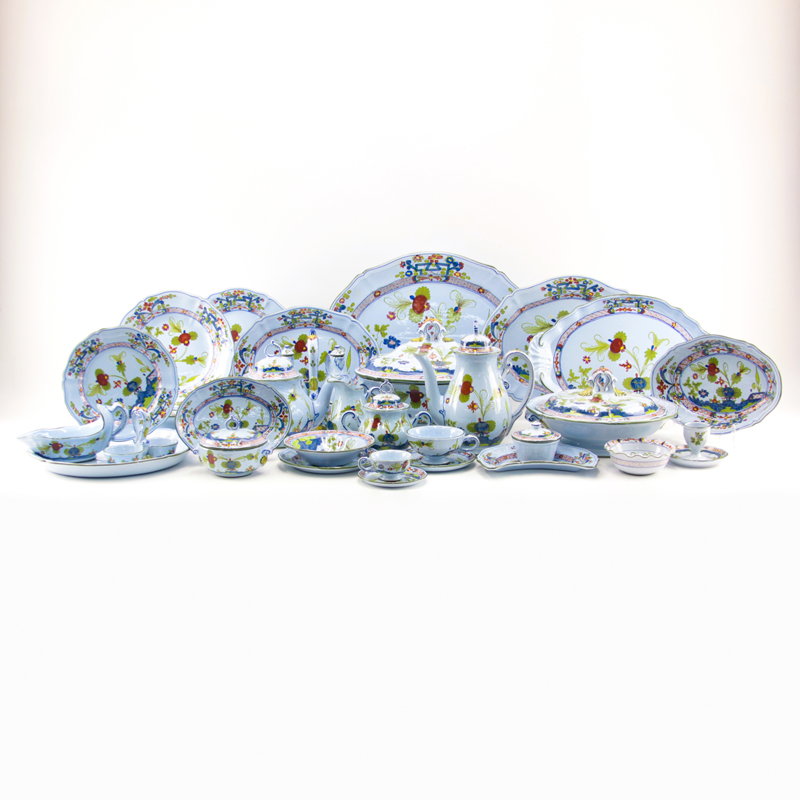 One Hundred Fifty-Eight (158) Piece Imola Italian Floral Hand Painted Cooperativa Cermica d'Imola Dinner Service