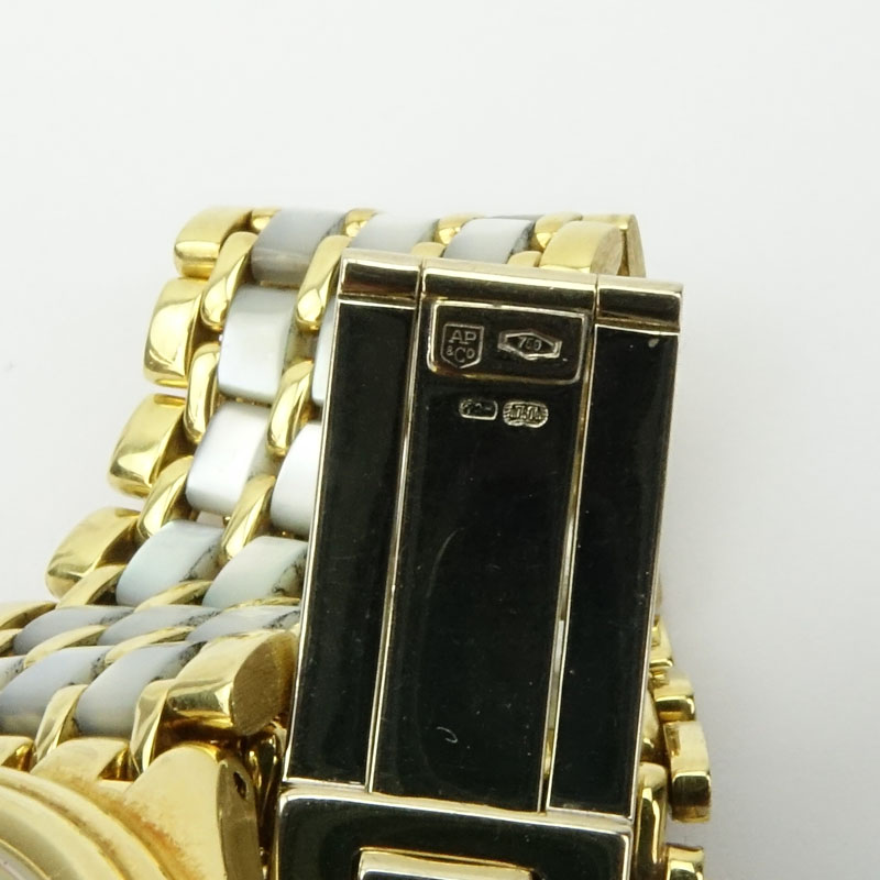 Man's Audemars Piquet Quantieme Perpetuel Automatique N0.012 18 Karat Yellow Gold and Mother of Pearl Bracelet Watch