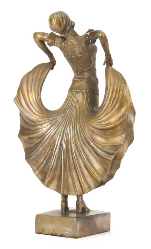 Modern Art Deco Chiparus Style Bronze Sculpture