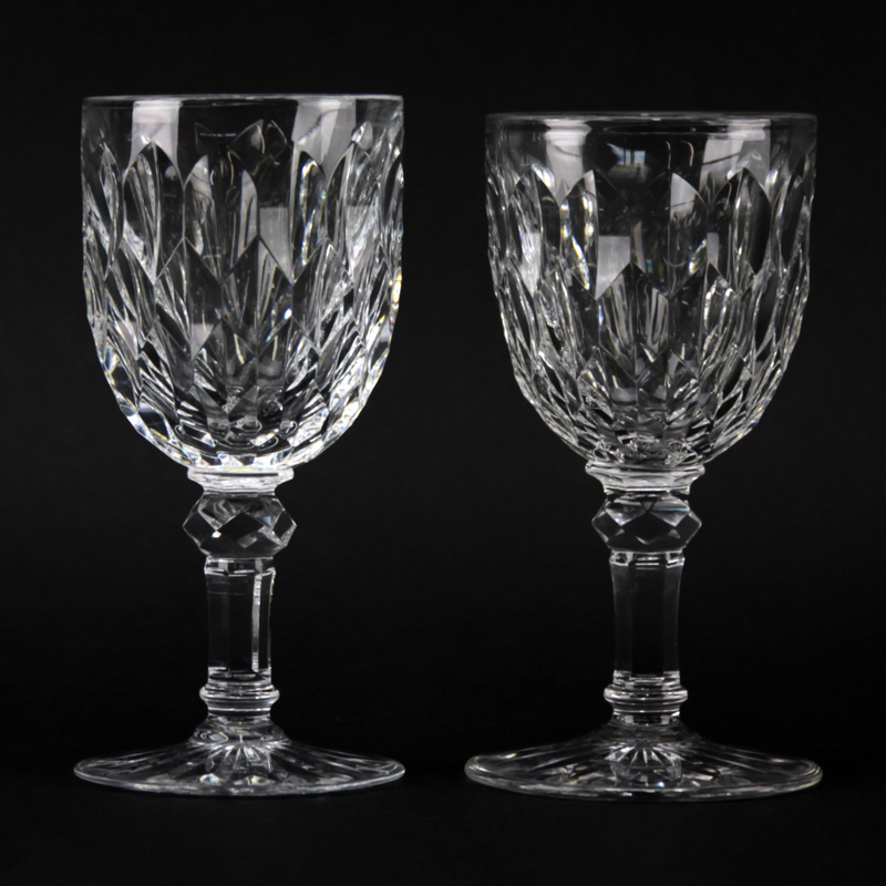 Set of Eighteen (18) Baccarat "Juvisy" Cut Crystal White Wine Glasses