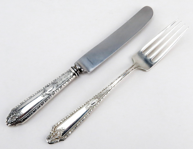 One Hundred Thirty Two (132) Piece Set Of Gorham-Whiting "Cinderella" Flatware