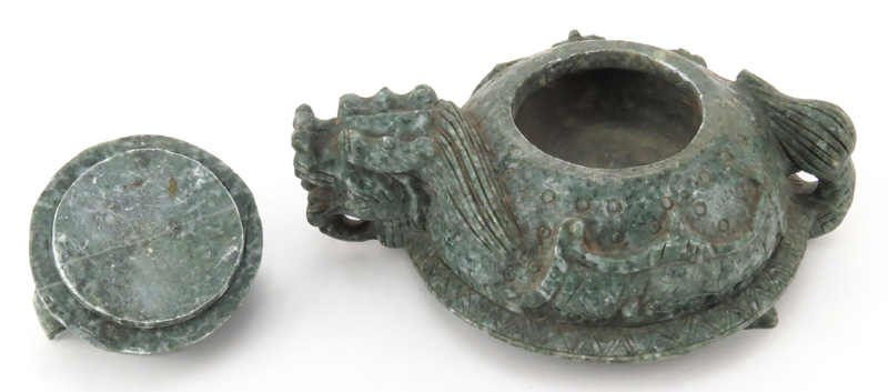 Chinese Stone Carved Figural Dragon Censer