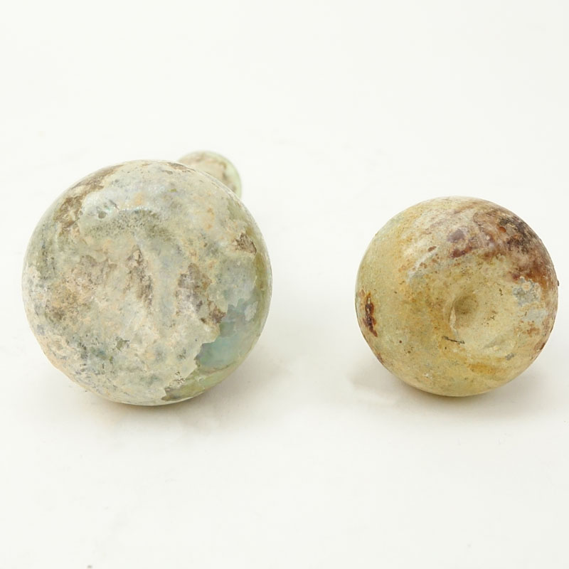 Two (2) Small Ancient Roman Glass Vases