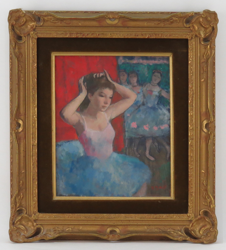 François Gall, French (1912-1987) Oil on canvas "Ballerinas"