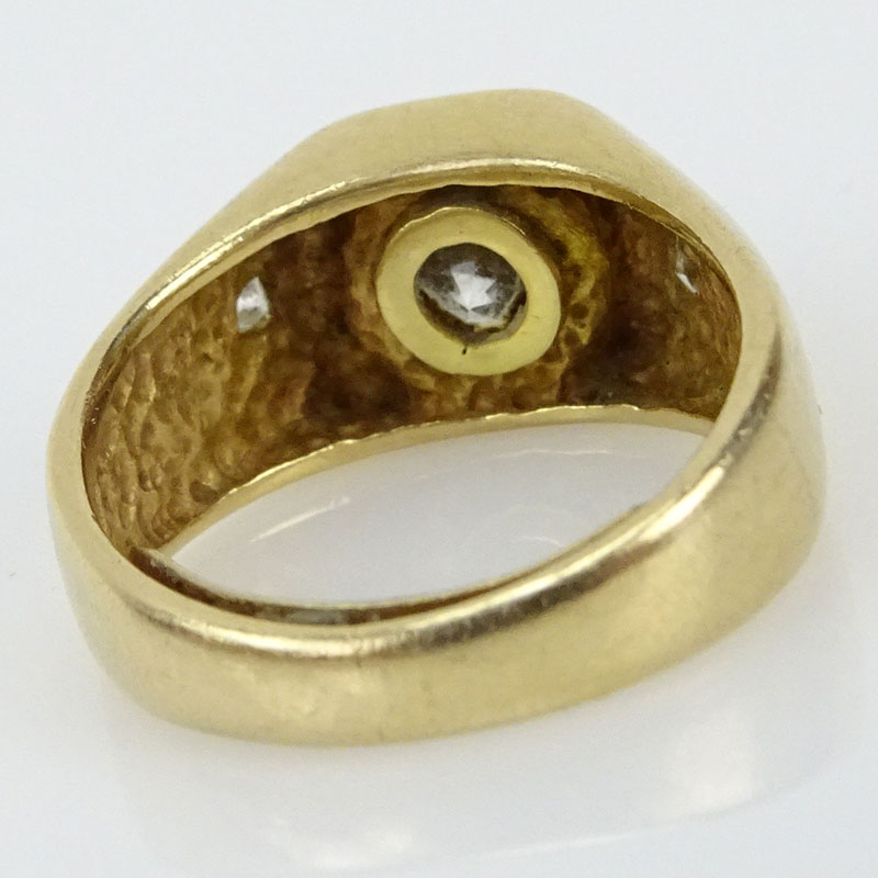 2.45 Carat Old European Cut Diamond and 14 Karat Yellow Gold Ring.