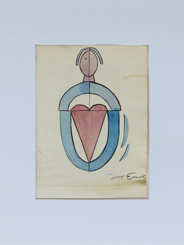 Attributed to: Josef Capek, Czechoslovakian (1887-1945) Watercolor on paper "Untitled Sketch"