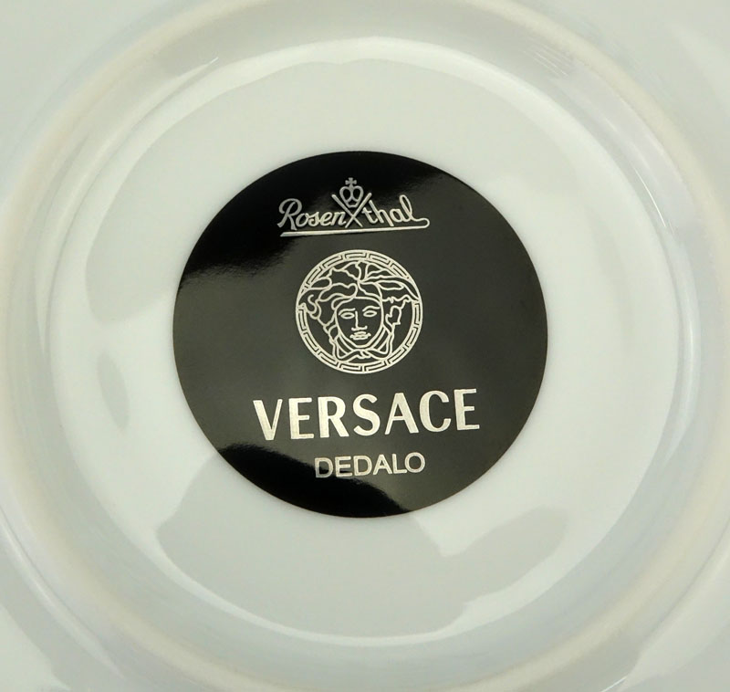 Set of Eight (8) Rosenthal-Continental Versace Dedalo Porcelain Service Plates (charger)