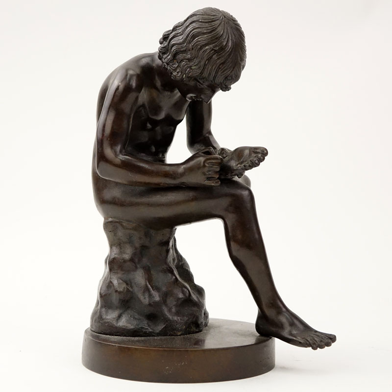 Vintage Bronze Sculpture "Boy With Thorn"