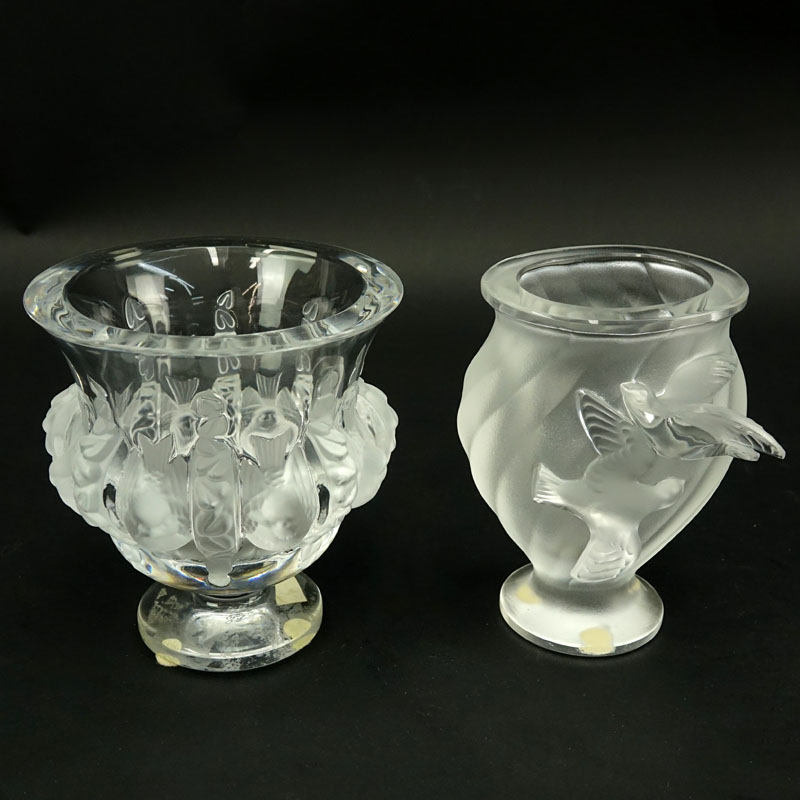 Two Lalique Crystal Vases