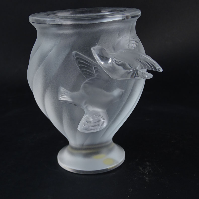 Lalique Crystal "Rosine" Vase