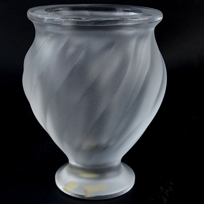 Lalique Crystal "Rosine" Vase