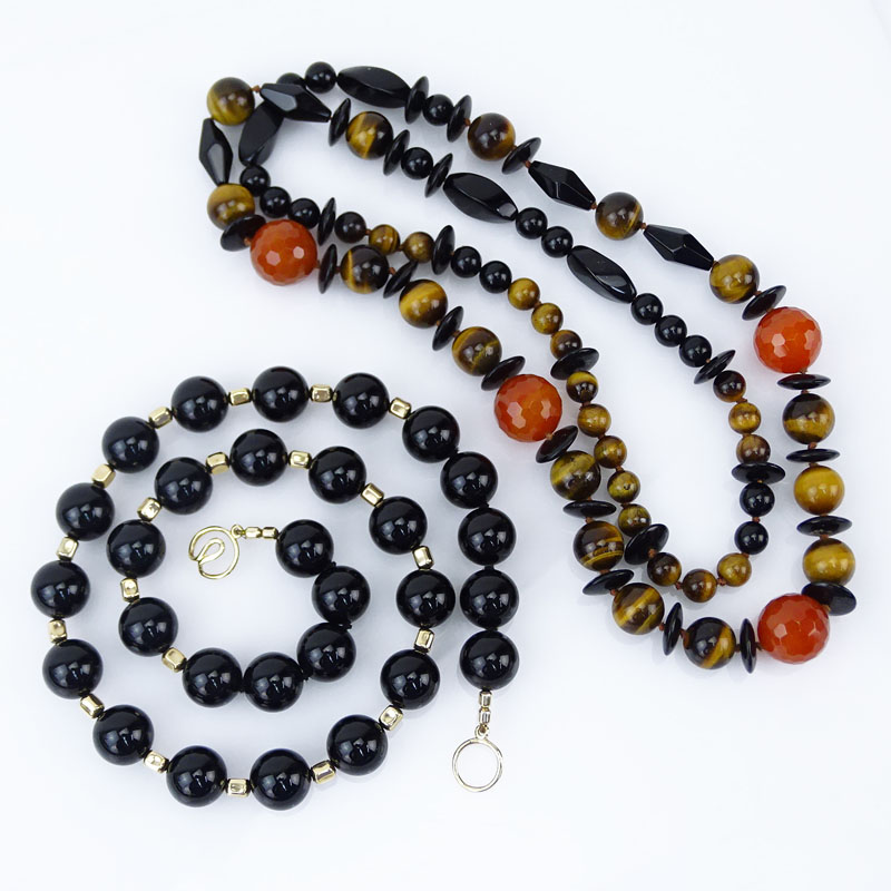 Two Semi-Precious Stone Bead Necklaces