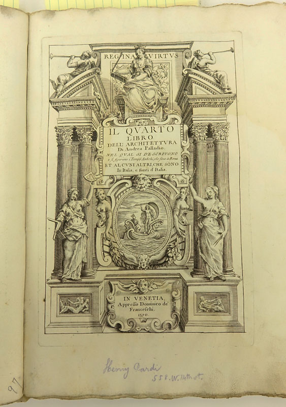 Andrea Palladio, Italian (1508-1580) I quattro libri dell'architettura, Venice 1570 (The Four Books of Architecture) in Hardcover Binding