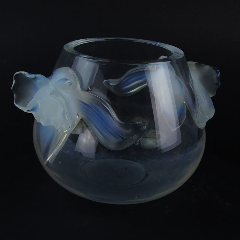 Lalique "Orchidee" Crystal and Opalescent Vase