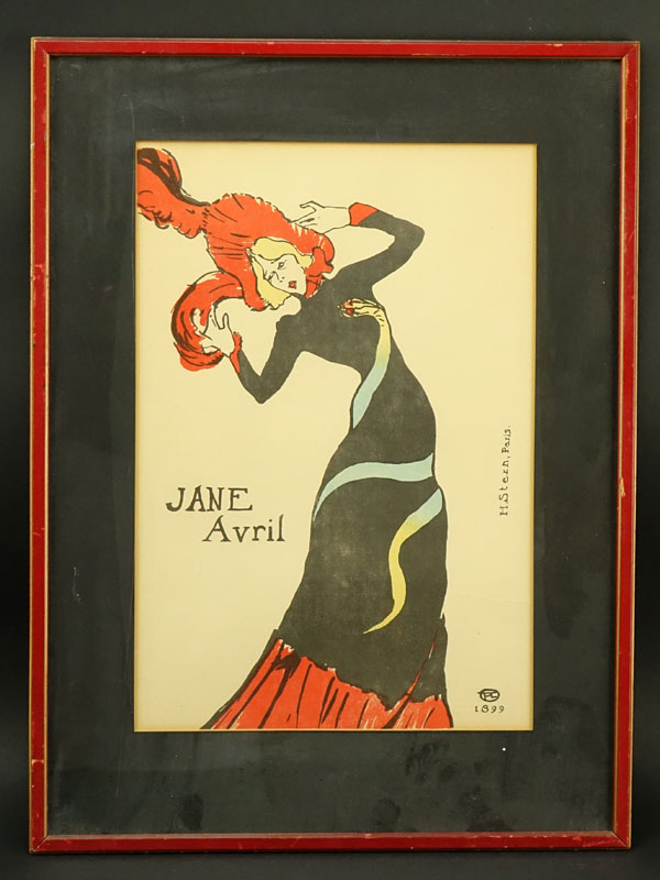 After: Henri de Toulouse Lautrec, French (1864-1901) "Jane Avril 1890" H