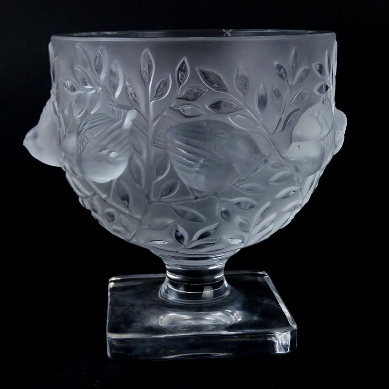 Lalique "Elizabeth" Crystal  Pedestal Bowl