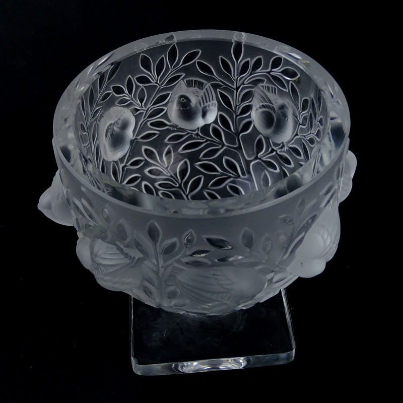 Lalique "Elizabeth" Crystal  Pedestal Bowl