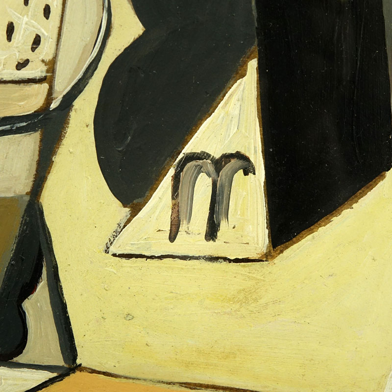 Circa 1930's French School  Oi On Card "Cubist Still Life"