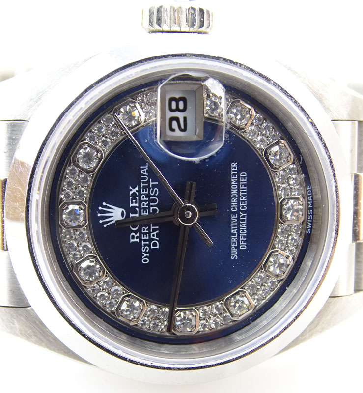 Lady's Platinum Rolex Datejust Chronometer with Diamond Dial