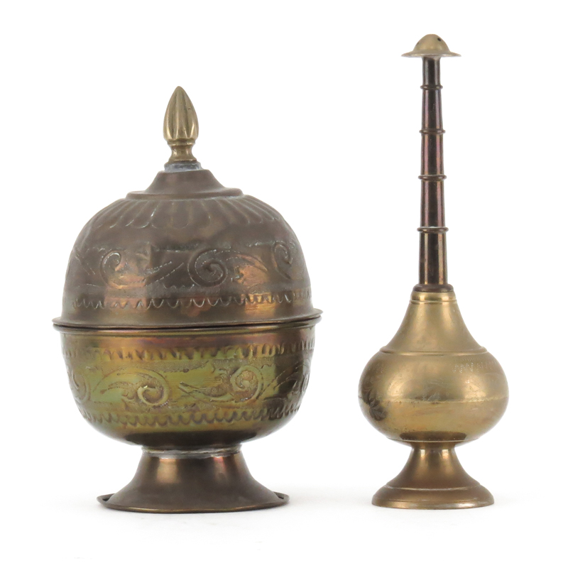 Two Antique Judaica Brass Vessels