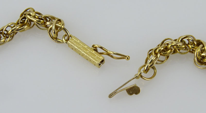 Vintage 14 Karat Yellow Gold 'Chai' Pendant Necklace