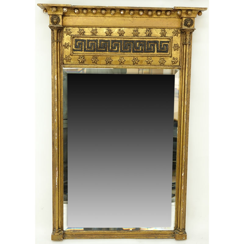 19th Century Neoclassical Empire Style Giltwood Carved Mirror