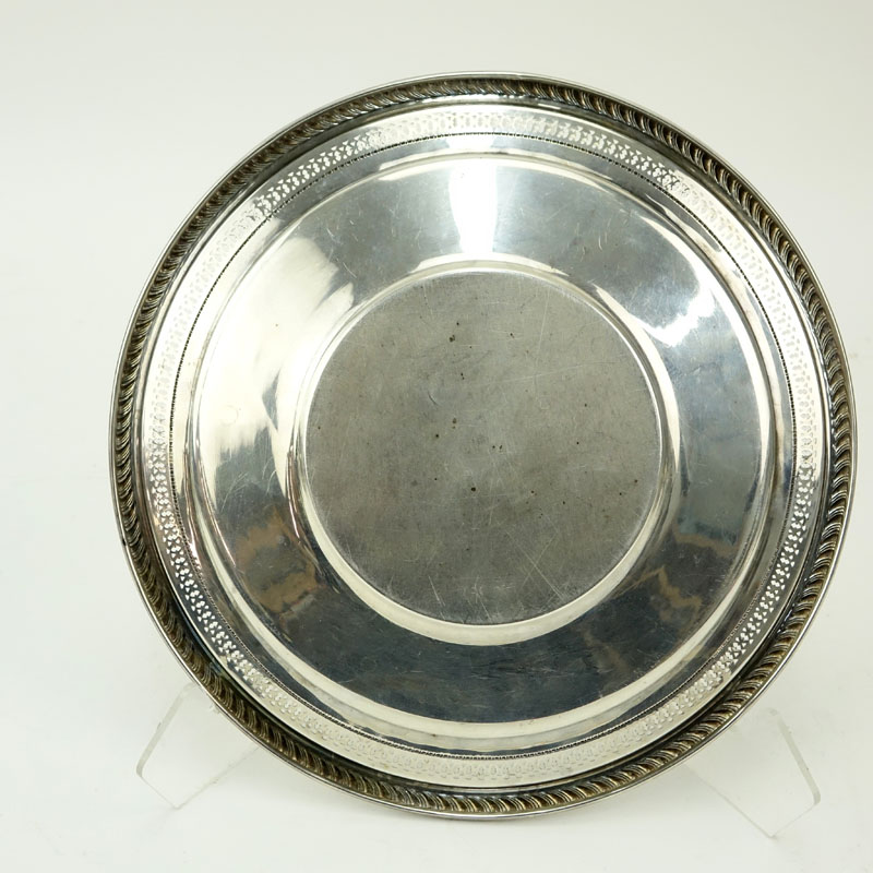Modern Sterling Silver  Pierced Round Plate