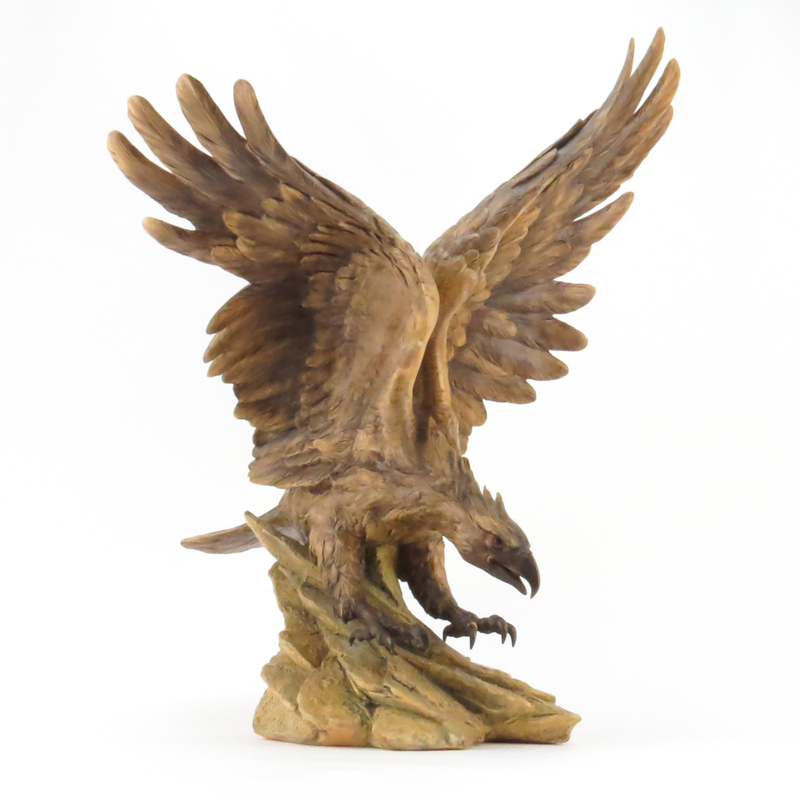 Monumental Capodimonte Porcelain Eagle Figurine