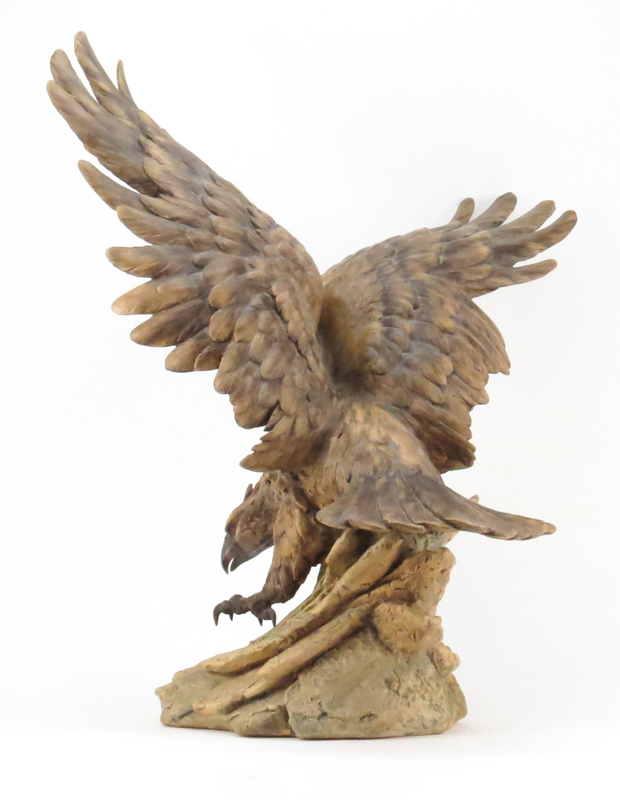 Monumental Capodimonte Porcelain Eagle Figurine